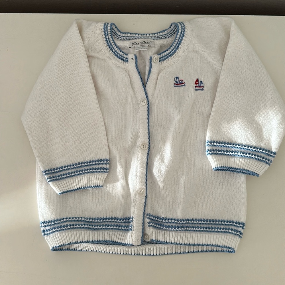 Kissy kissy cardigan with sailboats